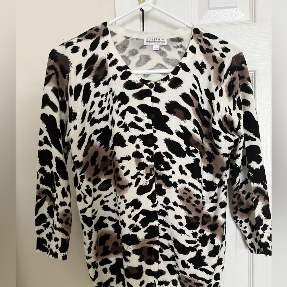 Joseph A animal print cardigan